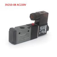 ราคา 3V210 08 Solenoid Valve 3 2 Way Solenoid Valve NC Pneumatic Single Solenoid Valve AC220V AC110V DC12V DC24V 1PC (16059042775)