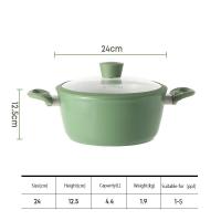 ราคา Ecowin กระทะไม่ติดกระทะทอดลึก กระทะ หม้อซุป หม้อนม สีเขียว พร้อมฝาปิด การนำความร้อนอย่างรวดเร็วและเครื่องครัวหนาเหมาะสำหรับเตาทั้งหมด (17061461915)