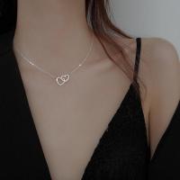 ราคา สร้อยคอจี้รูปหัวใจ 2 ดวงคล้องกัน ประดับเพชร สร้อย สร้อยเงิน สร้อยแฟชั่น เครื่องประดับของผู้หญิง สไตล์ญี่ปุ่นเกาหลี สร้อยคอคู่ สร้อยคู่รักแฟน วาเลนไทน์ N38 (16061990857)