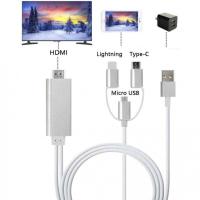 ราคา สายสมาร์ทโฟนHDMI TV 3in1 Type C Micro USB Lightning to HDMI TV LD6M 3m (17785884491)