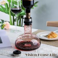 ราคา Vision หรูหราไวน์ Breather Carafe คริสตัลขวดเหล้าแก้วไวน์น้ำตก Decanter ในครัวเรือน Wine Wake Up หม้อไวน์ Pourer คอนเทนเนอร์ (8474697908)