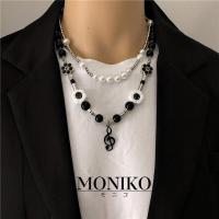 ราคา MONIKO สร้อยคอสแตนเลสจี้รูปหน้ายิ้มสไตล์ฮิปฮอป สีดํา (18616929053)