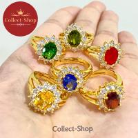 ราคา Collect Shop แหวนพลอย แหวนทอง18k ฟรีไซต์ แหวนดอกไม้ รุ่นเพชรล้อม แหวนเพชร งานดีคุณภาพ (16917238034)