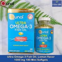 ราคา คิวนอล โอเมก้า3 น้ำมันปลา รสมะนาว Ultra Omega 3 Fish Oil Lemon flavor 1000 mg 180 Mini Softgels Qunol (20003446004)