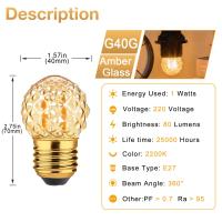 ราคา หลอดไฟไฟ Led E27 G40แบบย้อนยุคหลอดไฟ LED 1W 2W 3W ไส้หลอดไฟ Led สีขาวอบอุ่น220V หรี่แสงได้หลอดไฟหลอดไฟประหยัดพลังงานสำหรับเปลี่ยนโคมระย้า (18787475852)