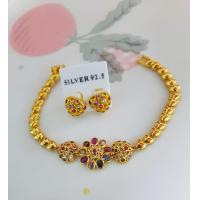 ราคา สร้อยข้อมือทองประดับพลอยนพเก้า เซตสร้อยข้อมือทองชุบพลอยนพเก้า (18239346668)