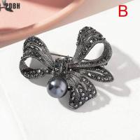 ราคา PDBH แฟชั่น Store ย้อนยุคสีดำคริสตัลมุกดอกไม้โบว์รูปร่างเข็มกลัดผ้าพันคอ Pin อุปกรณ์เครื่องประดับ (13333789369)