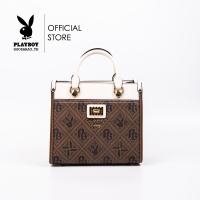 ราคา Playboy กระเป๋าสะพายข้างผู้หญิง รุ่น ST B233PB539 ดีไซส์กระเป๋า PVC ลายกังหันทรงกล่อง มี 2 สี สีขาวและสีน้ำตาล (20412185054)
