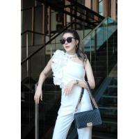 ราคา 08S เสื้อปาดไหล่ระบาย เสื้อไหล่เฉียงอัดพลีท (20051446771)