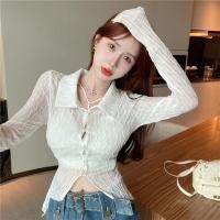 ราคา พร้อมส่ง เสื้อครอปเอวลอยเเขนยาวซีทรู เสื้อครอปลุกไม้ซีทรู เสื้อครอปเเขนยาวซีทรูเซ็กซี่ (19281172186)