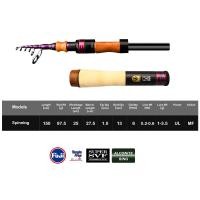ราคา PURELURE 1 50m XUL BFS Telescopic Rod 5ft Travel Rod Trout Spinning Casting Solid Tip Carbon Fishing Rod Small Bait Perch Rod (19840695973)
