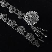 ราคา March jewelry เข็มขัดเงินโบราณผู้หญิงดูดีเครื่องประดับชาติพันธุ์ไทยโบราณเงินรมดำเข็มขัดเงินใส่กับชุด (17113692576)