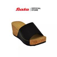 ราคา Bata LADIESHEELS รองเท้าส้นตึก WEDGE OVER 55MM แบบสวม สูง 3 นิ้ว สีดำ รหัส 7616529 Ladiesheel Fashion (650692850)