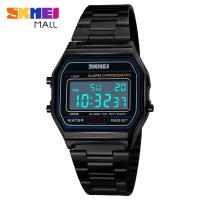 ราคา SKMEI 1123 ผู้หญิงนาฬิกาข้อมือนักเรียนคลาสสิกสแตนเลสสตีลย้อนยุคนาฬิกาปลุกแยกนาฬิกาจับเวลารายชั่วโมง 30 M กันน้ำ EL Backlight นาฬิกาดิจิตอลปฏิทิน (13133610072)