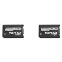 ราคา 2X Memory Stick Pro Duo Adapter Micro SD Micro SDHC TF Card to Memory Stick MS Pro Duo Card for Sony PSP Card Adapter (18150372212)