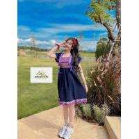 ราคา ชุดดอย ชุดพื้นเมือง เดรสกลาง สีสวยๆ แบบเดรส ยาว 35 นิ้ว ใส่คลุมท้อง ใส่เที่ยวฤดูหนาว ใส่แอ่วเหนือ (12102851628)