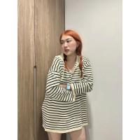 ราคา Cici Plus 799 CC Plussize เสื้อไหมพรมแขนยาวสไตล์เกาหลี โอเวอร์ไซส์ลายทาง ดีเทลมีฮู้ดคอวีแบบฉ่ำ (20344152614)