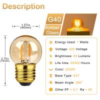 ราคา หลอดไฟไฟ Led E27 G40แบบย้อนยุคหลอดไฟ LED 1W 2W 3W ไส้หลอดไฟ Led สีขาวอบอุ่น220V หรี่แสงได้หลอดไฟหลอดไฟประหยัดพลังงานสำหรับเปลี่ยนโคมระย้า (18787475847)