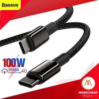 ราคา ถูก แท้Baseus สายชาร์จ USB C PD 100W QC4 0 E Marker สายถัก ชาร์จเร็ว Type C to Type C For iPad Pro Ipad air 4 (9668276980)