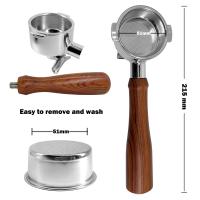 ราคา NEOUZA 51มม 2หู Portafilter เข้ากันได้ DeLonghi BCO420BCO430 BCO432 EC155 ECO310 EC330 ECP 31 2133 2135 31ECP3420 ECP3630 ECP3220 EC270เอสเพรสโซเหล็กกล้าไร้สนิมเครื่องตะกร้าที่ไม่มีแรงดันสองหัว (20419