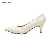 ราคา O B รองเท้าส้นสูงหนังแกะแท้ รุ่น Diana Heels 2 in ivory white (1380786205)