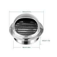 ราคา 4 6inch Wall Air Vent Ducting Ventilation Exhaust Grille Cover Outlet Stainless Steel Exterior Wall Ventilation Rain Cap (18517601604)