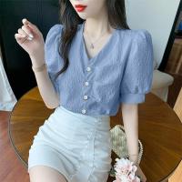 ราคา KDAShop มาแรงทรงน่ารัก เสื้อแฟชั่นผญ2023 เสื้อแขนสั้น เสื้อผ้าสาวอวบ เสื้อเนื้อผ้าดีแขนตุ๊กตาสุดนำเทรน สำหรับสาวๆ วัยใสใส่แล้วดูดีมาก แมทกับส่วนล่างได้ง่าย ไม่ลองไม่ได้แล้ว (19923381321)