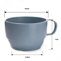 ราคา พร้อมส่ง แก้วน้ำ ขนาด 9 5ซม วัสดุทำจากฟางข้าวสาลี มีหูจับ ทนทาน น้ำหนักเบา เข้าไมโครเวฟได้ แก้วกาแฟ (19041016387)