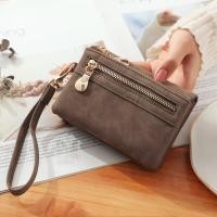 ราคา กระเป๋าสตางค์ผู้หญิงวินเทจมีซิปคู่ Dompet Koin Wtih Wristbrand (19442548188)
