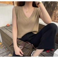 ราคา Cici Y2898 เสื้อไหมพรมknitแขนกุดคอวี ดีเทลหน้าสั้นหลังยาว ทรงเบสิคแมตช์ง่าย (16059251021)