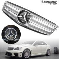 ราคา มีโลโก้ Areyourshop กระจังหน้ารถกันชนหน้าพอดีสำหรับ Mercedes Benz W204 S204 C Class C180 C200 C220 C230 C250 C280 C300 C320 C350 2008 2014 พร้อมโลโก้ LED สีโครเมียม (16893859116)