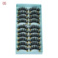 ราคา NQSW 10 Pairs ผู้หญิง ฮันมเดดบริสุทธิ์ เป็นธรรมชาติ ปุย หนายาว เครื่องมือต่อขนตา ขนตาปลอม 3D Faux Mink Hair (10376780338)