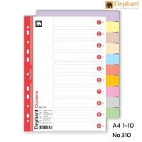 ราคา อินเด็กซ์กระดาษตราช้าง A4 1 10 แถบ No 310 อินเด็กซ์แบ่งตามหัวข้อ (1445118766)