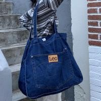 ราคา INS กระเป๋าสะพายไหล่ผู้หญิงสไตล์เกาหลีกระเป๋าโท้ทความจุใหญ่กระเป๋ายีนส์วินเทจสีน้ำเงินกระเป๋าผ้าใบกระเป๋าไปเรียนสำหรับนักเรียน (10564458994)