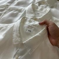 ราคา UNIQLO เสื้อเชิ้ตสีขาว แขนสั้นและแขนยาว ผ้าลินิน (17107348171)