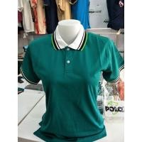 ราคา เสื้อโปโลสีเขียวหยก ปกขาวริ้วดำเขียว polopeak (16923539521)