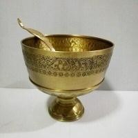 ราคา ขันพานทองเหลืองลายบัว ขนด 5 นิ้ว พร้อมทัพพีลายไทย (7364840596)
