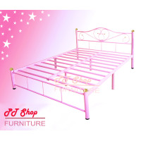 ราคา PTShop ราคาถูกที่สุด เตียงเหล็กขนาด 5 ฟุต ขากว้าง 2 นิ้ว รุ่น Lotus 5 สีดำ สีขาว สีฟ้า สีชมพู (12512037034)