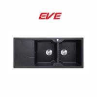ราคา EVE อ่างล้างจาน 2 หลุม มีที่พัก รุ่น EUROSTONE 1160/500