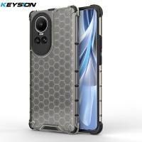 ราคา KEYSION เคสเกราะกันกระแทกสำหรับ OPPO Reno 10 5G ซิลิโคนนิ่ม PC ฝาหลังโทรศัพท์รังผึ้งใสสำหรับ OPPO Reno 10 Pro 5G (19898340051)
