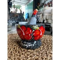 ราคา ครกหิน ครกหินแท้ ครกลายชบาขนาด4นิ้ว ครกหินแกรนิต ครกและสาก ครกพร้อมสาก (13270399596)