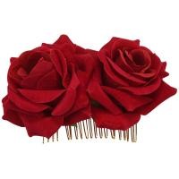 ราคา Rose Flower Hair Clip Slide Flamenco Dancer Pin Flower Brooch Lady Hair Styling Clip Hair Accessories (19537706027)