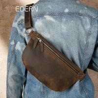 ราคา EDERN กระเป๋าคาดอกหนังม้าบ้าย้อนยุคสำหรับผู้ชายกระเป๋าสะพายข้างหนังวัวแฮนด์เมดกระเป๋าสลิงแฟชั่นอเนกประสงค์กระเป๋าคาดเอวโทรศัพท์มือถือ (19905800612)