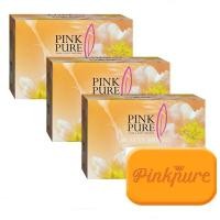 ราคา สบู่พิงค์เพียว PINK PURE SOAP สารสกัดจากน้ำมันมะพร้าว 100g 3 ก้อน (418785287)