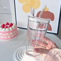 ราคา Justlike Design แก้วน้ำ แก้วน้ำ 400 500ml 2แบบ พร้อมฝา หลอด พร้อมส่ง (20198148444)