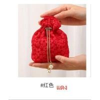 ราคา ถุงผ้าปักลายลูกไม้ ถุงผ้าหูรูด โซทองไข่มุกรูดได้ ถุงของขวัญ มี8สี ขนาด10 13ซม (18861545623)