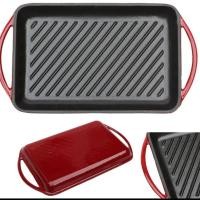 ราคา Cast iron pan กระทะเหล็กหล่อเคลือบ กระทะปิ้งย่างทรงสี่เหลี่ยมผืนผ้า cast iron skillets (17337378496)