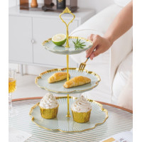 ราคา จานเซรามิค ชั้นวางขนม ผลไม้ 2 ชั้น 3 ชั้น MH 122 ตกแต่งวางขนม ผลไม้ สไตล์นอร์ดิก (18541055117)