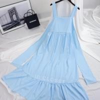 ราคา ชุดเดรส lll Freesize lll PE057 สายเดี่ยว มีโบว์ผูกหลัง แต่งดีเทลระบายที่ชายกระโปรง ผ้าไหมอิตาลี (7982353961)