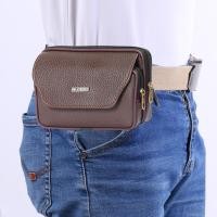 ราคา Fashion Park วินเทจลําลองผู้ชายหนังกระเป๋าเอวกีฬากลางแจ้งหลายชั้นซิปโทรศัพท์กระเป๋า (6299156028)